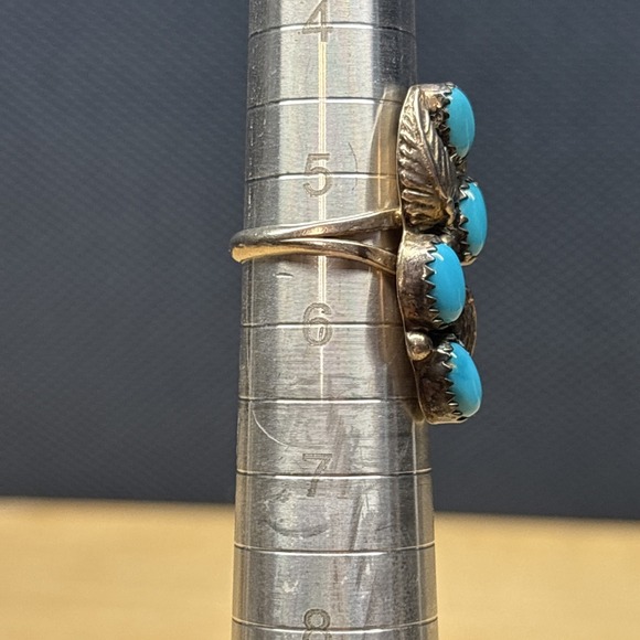 5.1g Sterling Silver Turquoise Ring Size 5.5 - Picture 4 of 8